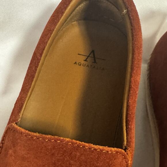 Aquatalia Men's Rust Suede Sneakers - Picture 3 of 10
